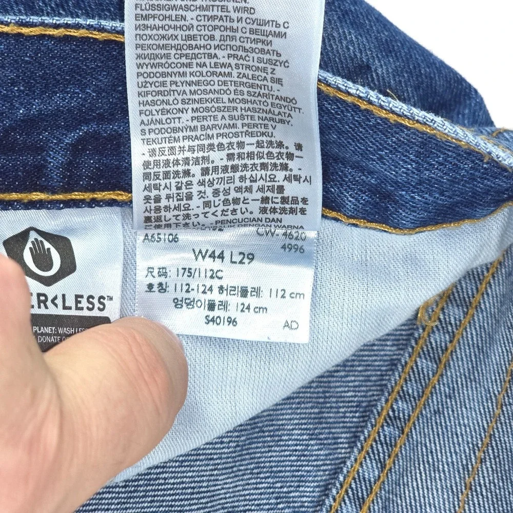 Levi's 505 Denim Jeans Mens 42x29 (44x29) Dark Wash‎ Regular Fit Straight Leg